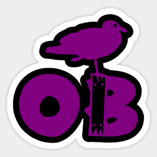 Ocean Beach Stumpy Purple Sticker